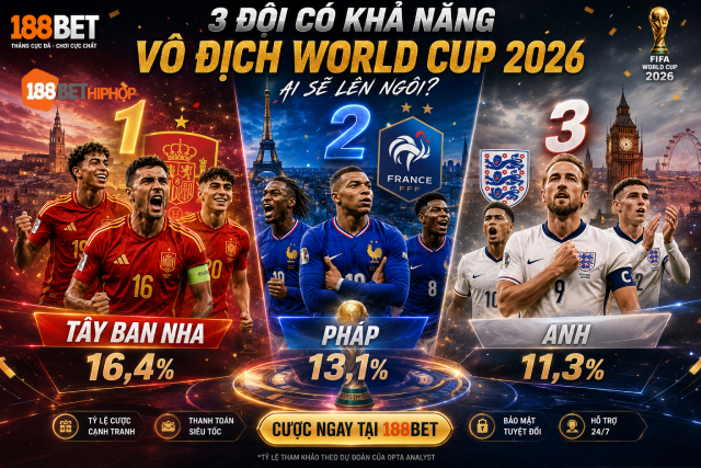 Chuyên gia 188BET SANTAGERTRUDIS đánh giá 3 đội có khả năng vô địch World Cup 2026